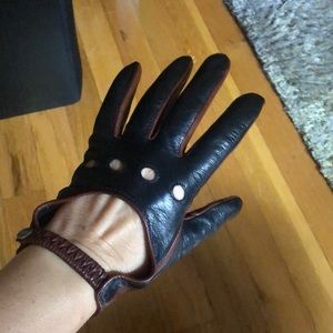 Leather summer motorcycle riding gloves